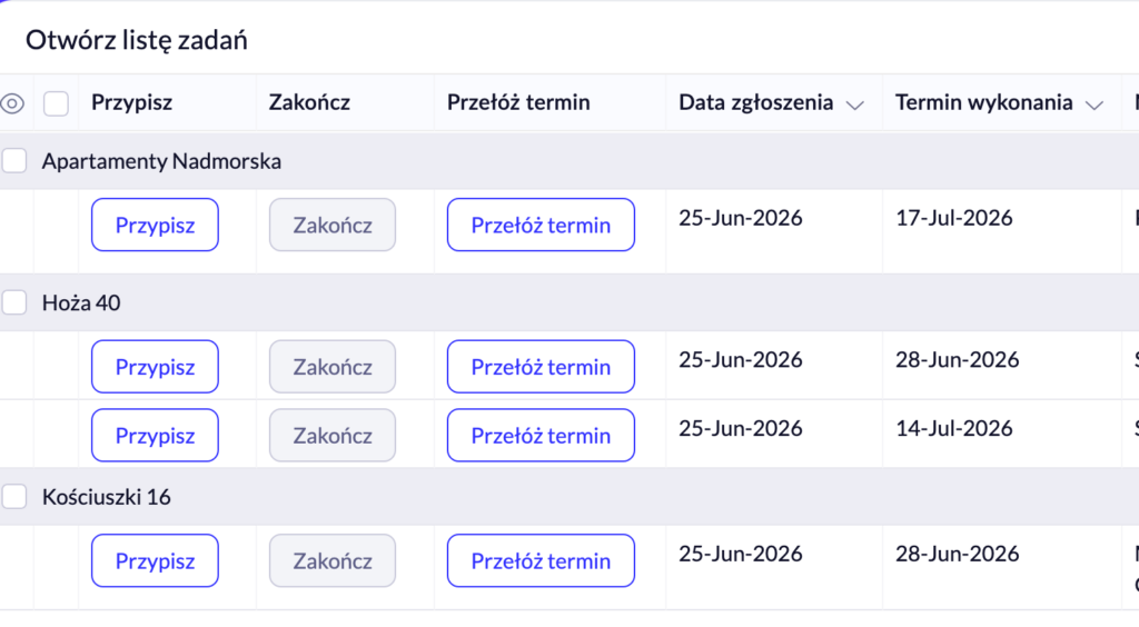 ApartVia Lista Zadań Personelu